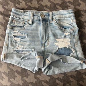 American Eagle High Rise Shortie Jean Shorts